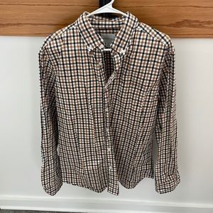 American Eagle Mens Large Casual Plaid Button Up with front pocket